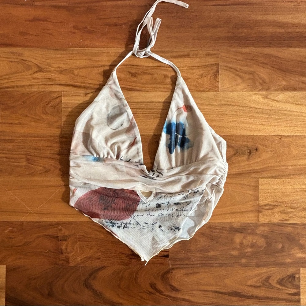 Tiger Mist Multicolor Halter Crop Top NEVER WORN
